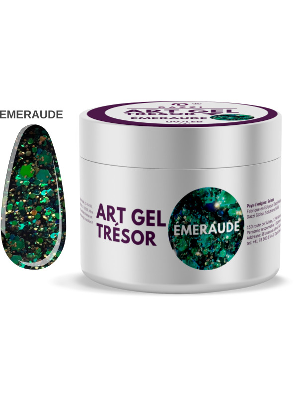 Art Gel pailleté Tresor "Emeraude", 5gr