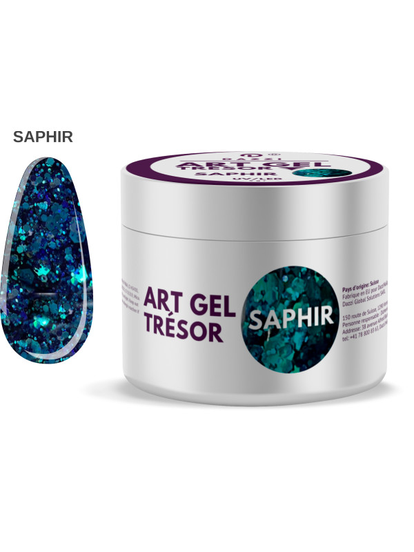 Art Gel pailleté Tresor "Saphir", 5gr