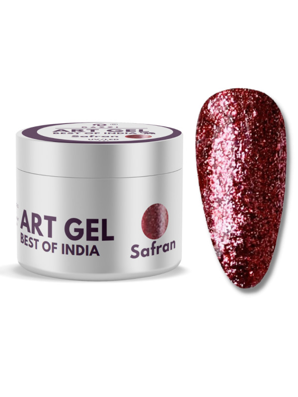 Art Gel pailleté Best of India "Safran", rouge, 5gr