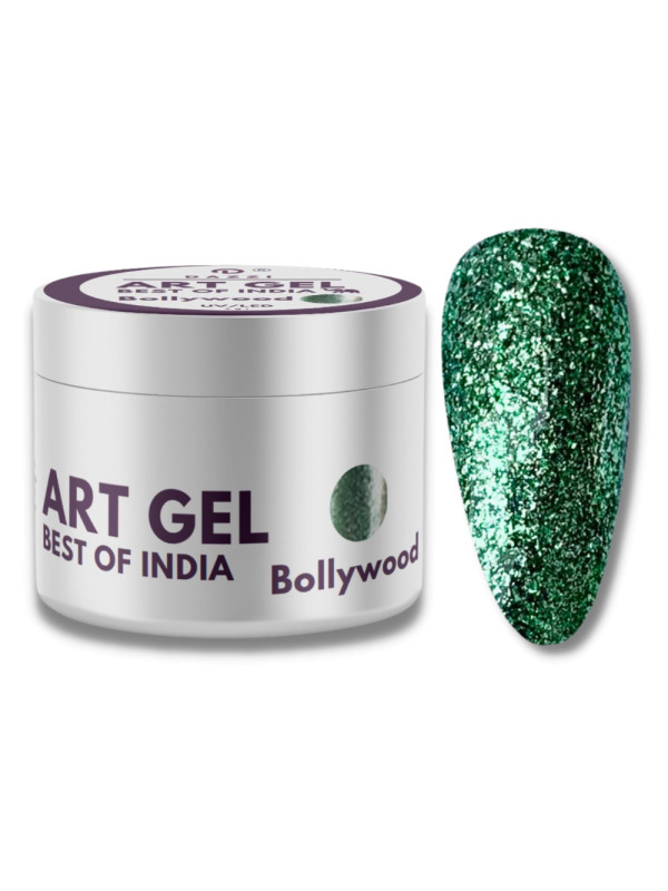 Art Gel pailleté Best of India "Bollywood", vert,  5gr