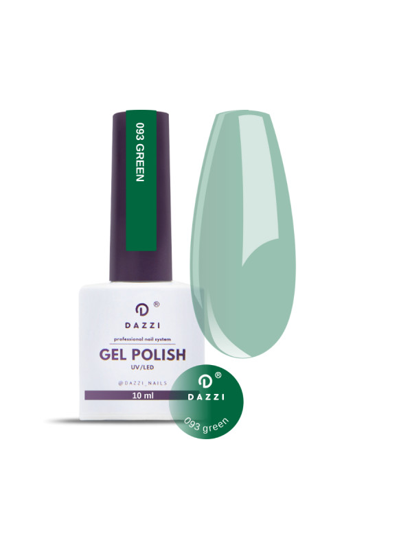 Vernis semi-permanent semi-transparent / Effet vitrail "Green" 093, vert, 10ml