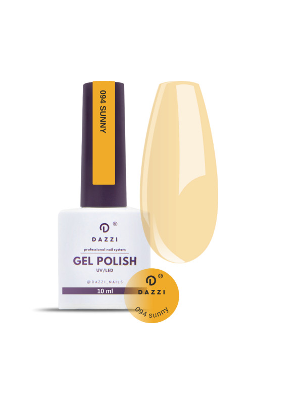 Vernis semi-permanent semi-transparent / Effet vitrail "Sunny", jaune, 10ml