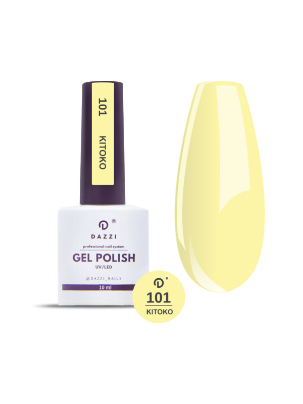 Vernis semi-permanent  "Kitoko" 101, jaune, 10ml