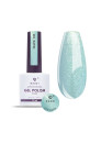 Vernis semi-permanent semi-transparent "Satin" 110, blue claire / paillettes