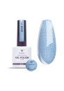 Vernis semi-permanent semi-transparent "Moiré" 112, blue / paillettes, 10ml