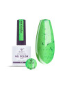 Vernis semi-permanent "Kiwistar" 201, vert / miettes noires, 10ml