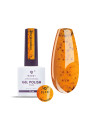 Vernis semi-permanent "Vermilion" 204, orange / miettes noires, 10ml