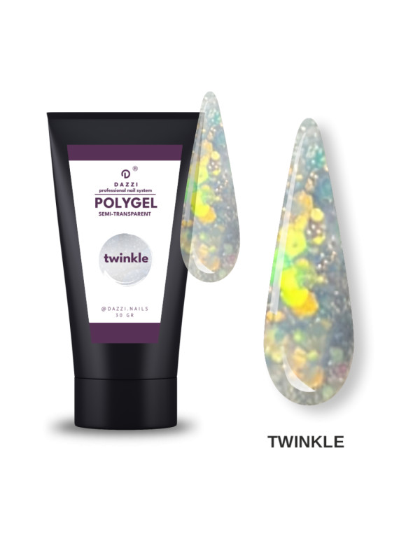 Art polygel semi-transparent pailleté "Twinkle", 30 gr