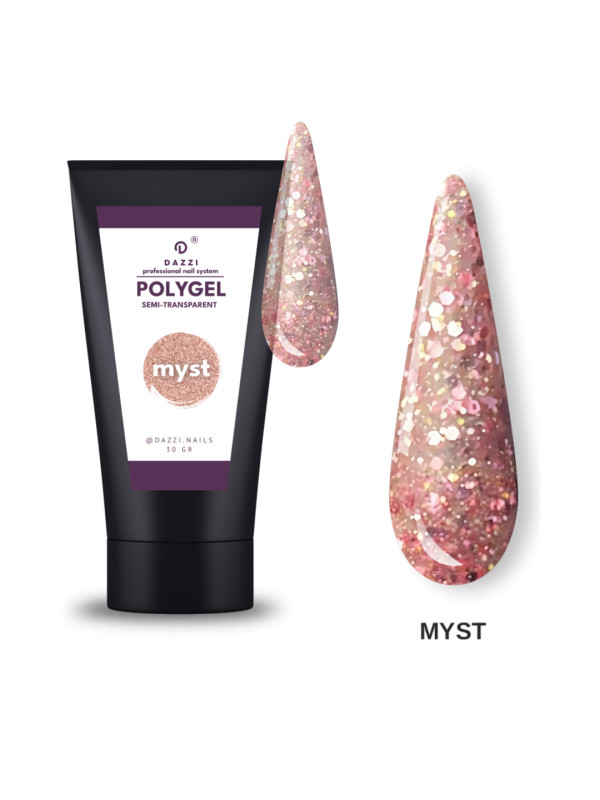 Art polygel semi-transparent pailleté "Myst", 30 gr