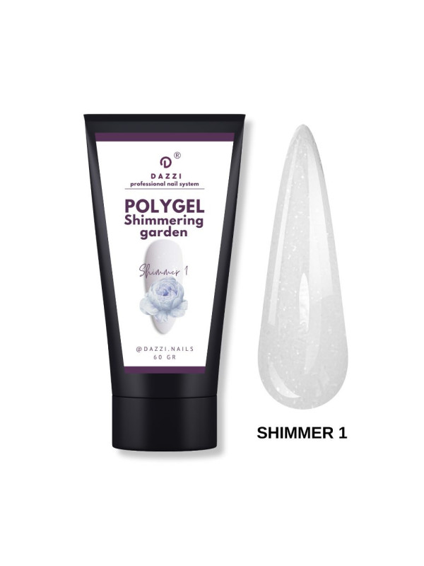 Shimmer polygel "Shimmer 1", blanc laiteux, 60gr