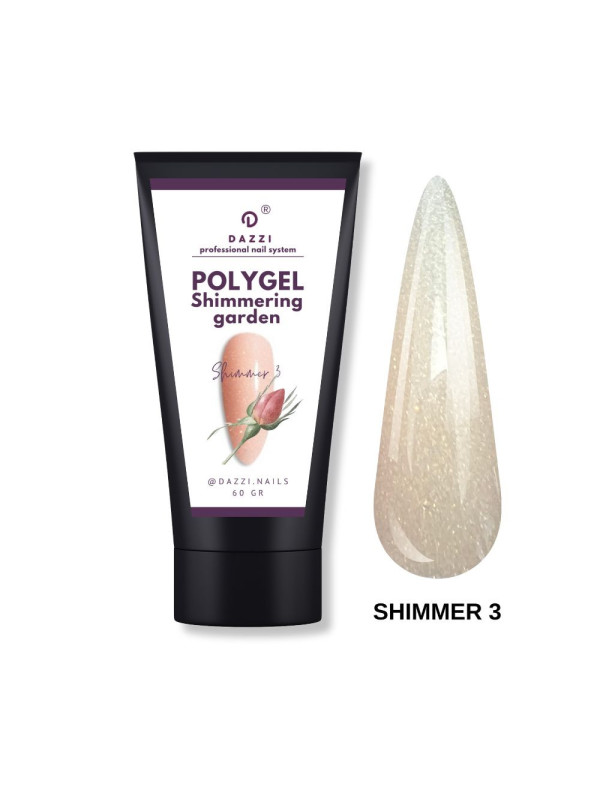 Shimmer polygel "Shimmer 3", pêche, 60gr