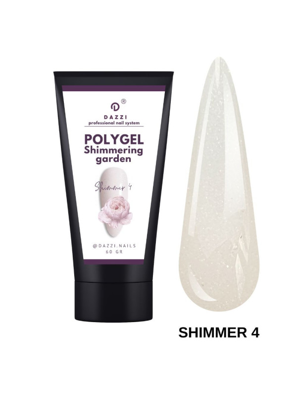 Schimmerndes Polygel „Shimmer 4“, gebrochenes Weiß, 60gr