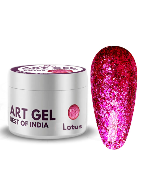 Art Gel pailleté "Lotus" Best of India, fuchsia, 5 g