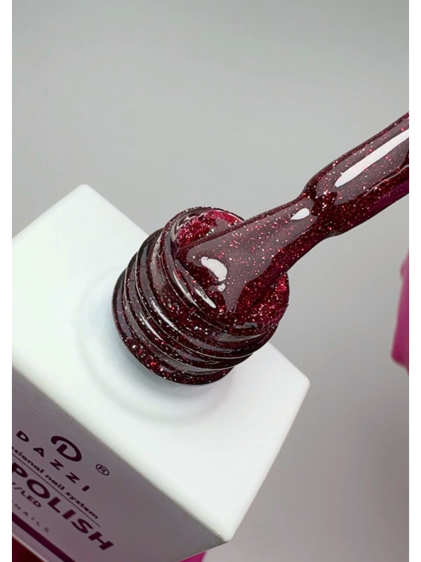 Vernis semi-permanent réfléchissant / très pailleté "Cannatonic" 139, rouge / bordeaux, 10ml